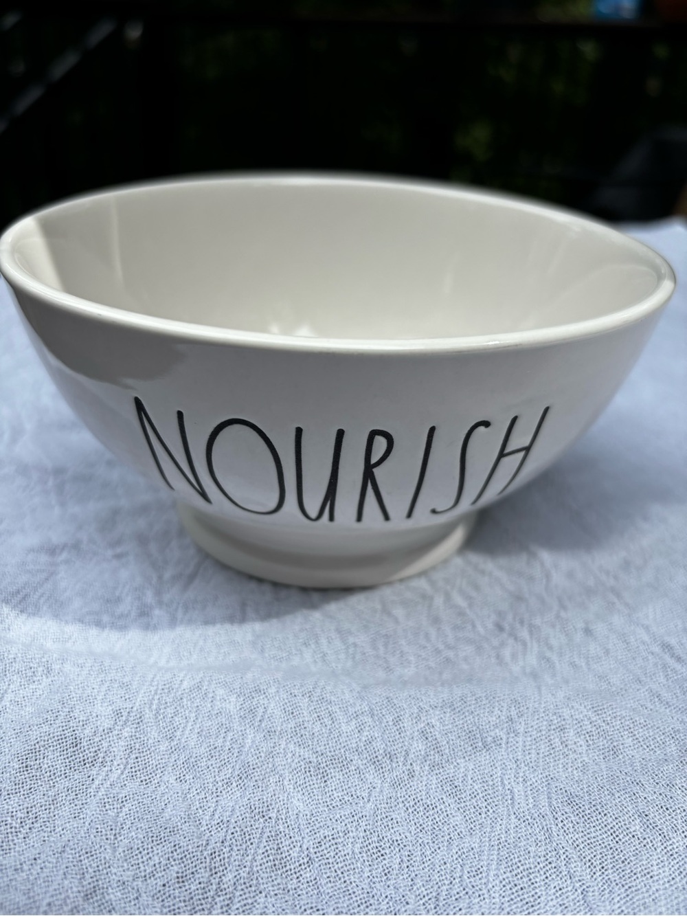 Rae Dunn Cream "NOURISH" Ceramic Bowl with Black Lettering